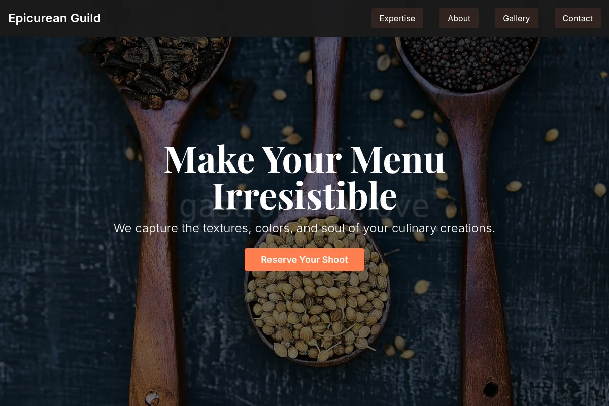 Menu Food Photography
